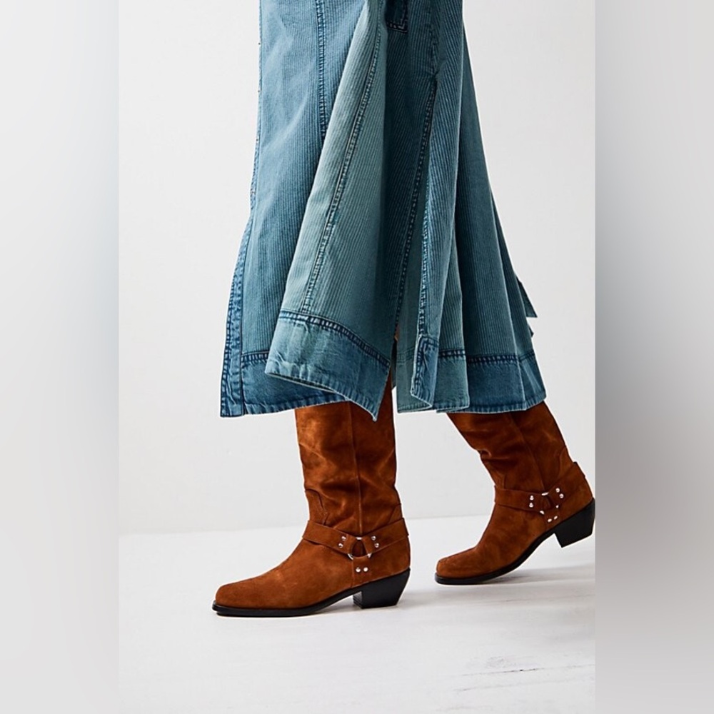 🆕 FREE PEOPLE | LOCKHART HARNESS BOOT | COGNAC | SIZE: 7.5 - Picture 3 of 6